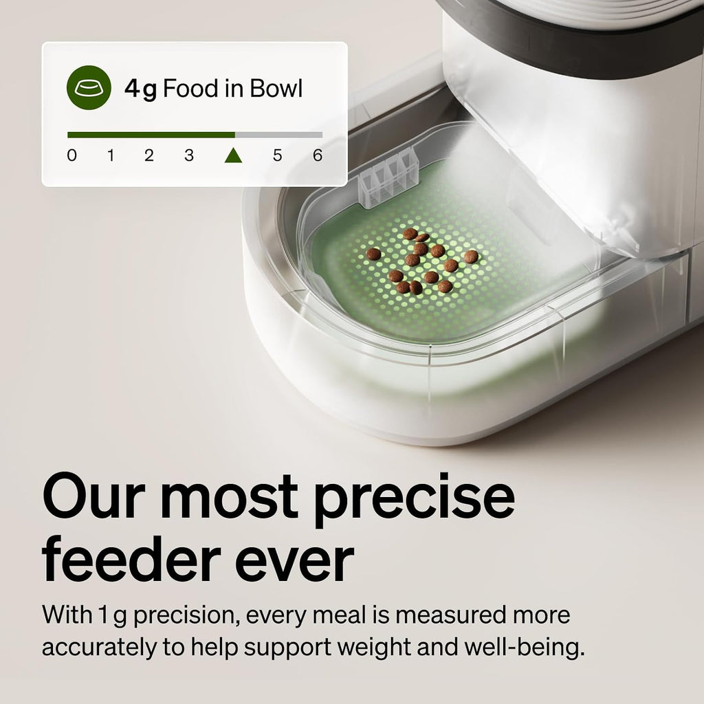 PETLIBRO Automatic Cat Feeder with Smart Scale, 5G WiFi Automatic Dog Food Dispenser with Leftover Tracking in App, 5L Timed Pet Feeder with Low Food Sensor, Up to 10 Meals Per Day, Granary 2 White