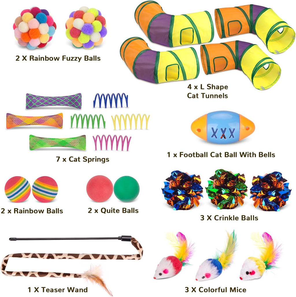 Retro Shaw Interactive Cat Toys for Indoor Cats Kitten,Relieve Bored,25PCS