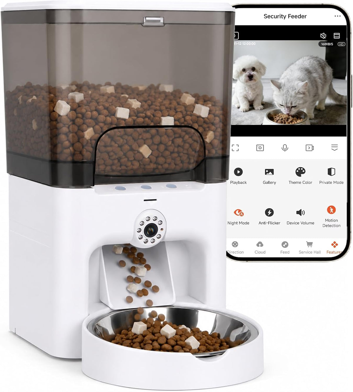 Automatic Cat Feeder, 6L Cat Food Dispenser for Cats & Dogs