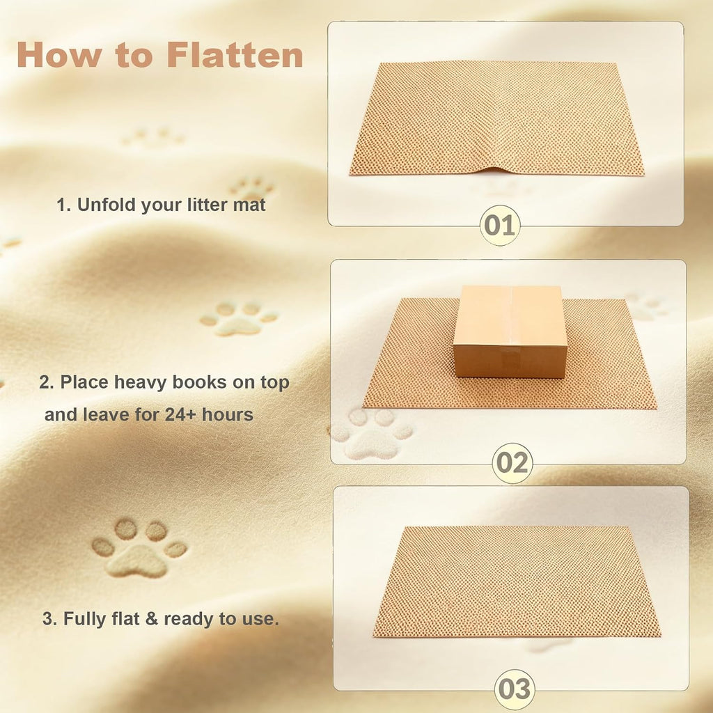 Cat Litter Mat, 23" x 17" Trap Mat for Litter Box, Cut‑to‑Fit for Any Space
