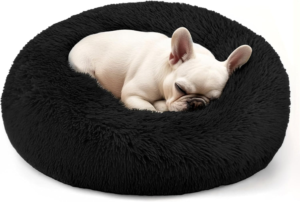 Hoewina Dog & Cat Bed, 20in Cat Beds for Indoor Cats (Black)