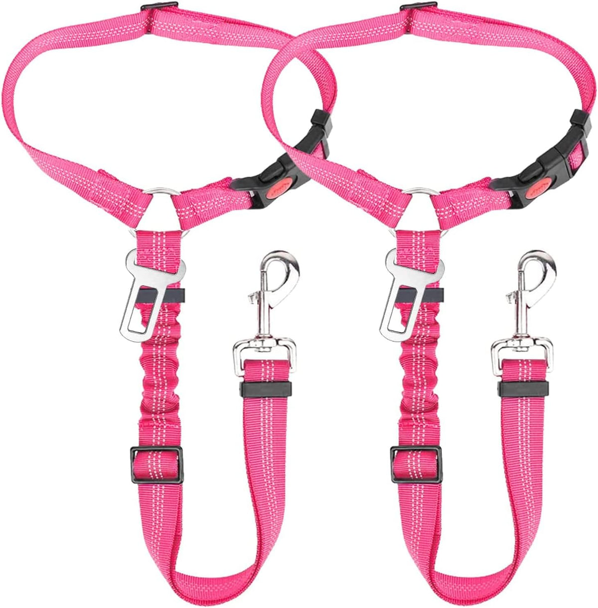 Lukovee Dog Car Seat Belt, 2 Pack, Headrest Restraint, Headrest + Clip