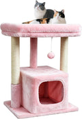 SYANDLVY Pink Cat Tree for Indoor Cats Large Adult, 27" Activity Tower