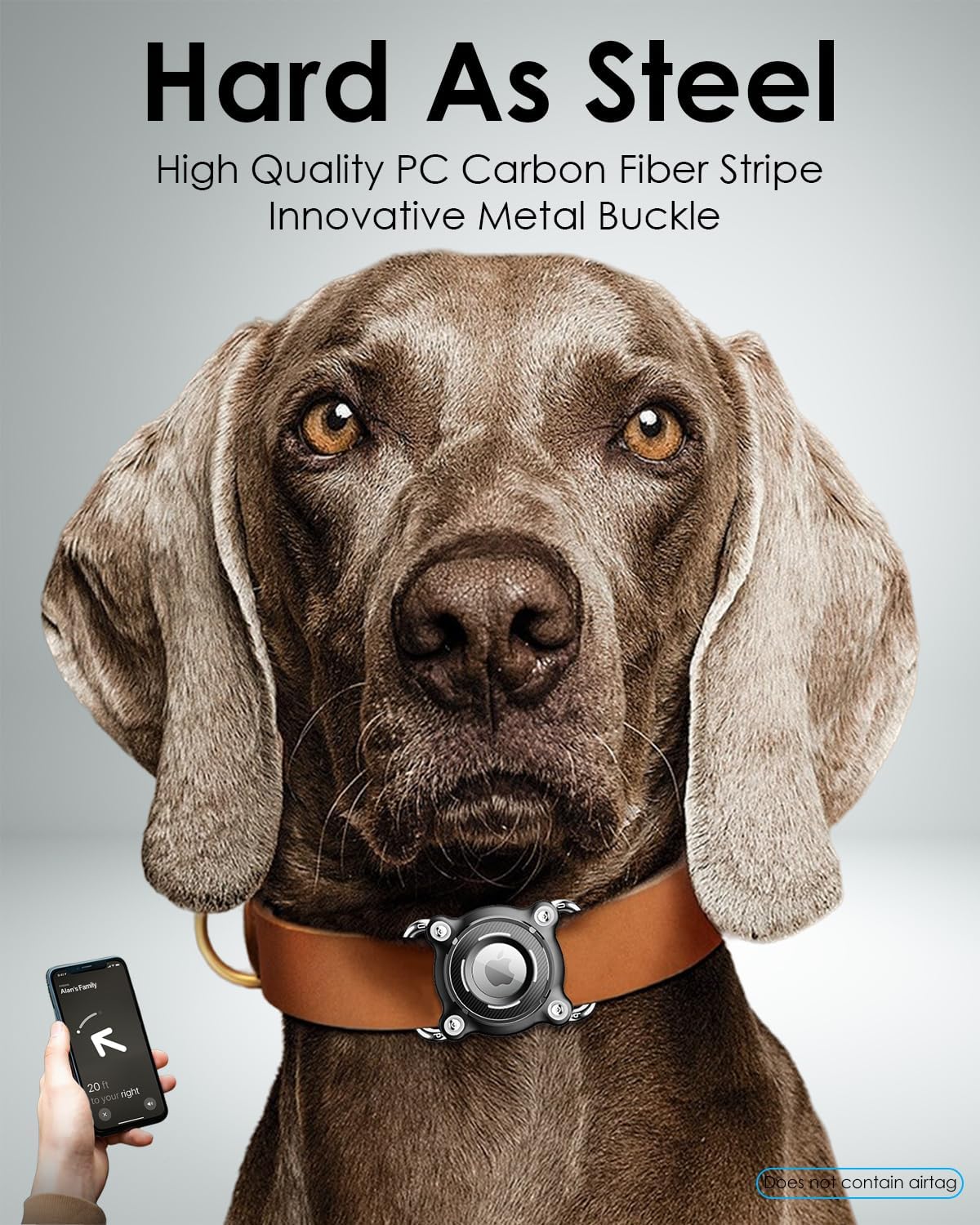 SCALLOP for Airtag Holder for Dog Collar - IP68 Waterproof Airtag Dog Collar Holder with Removable Metal Clip, Sturdy TPU for Apple Airtag,Fits 0.7-1.3" Width Medium Large Collars