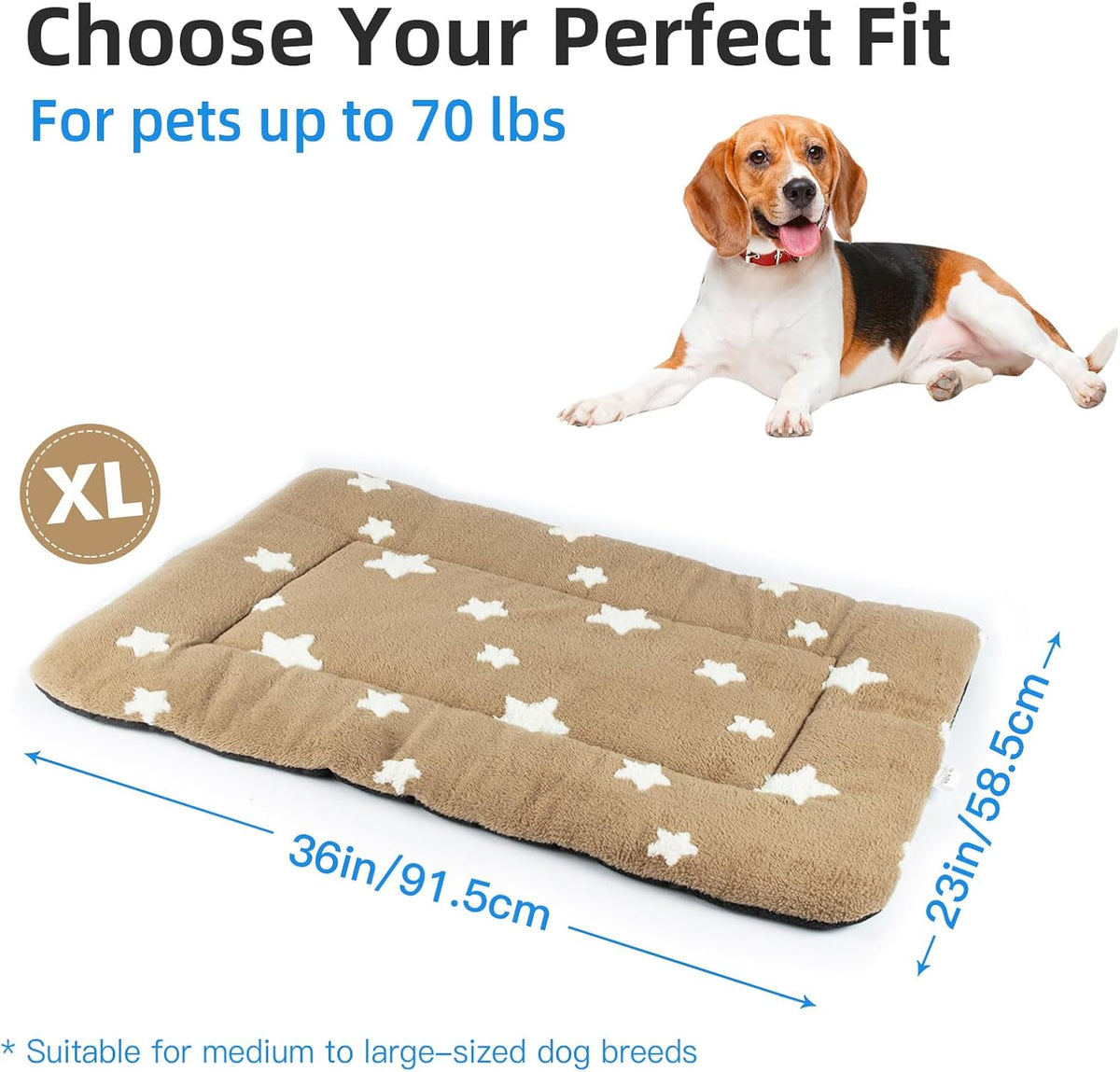 Mora Pets Dog Crate Pad Washable Dog Bed for Crate Flat Cat Pet Kennel Mat