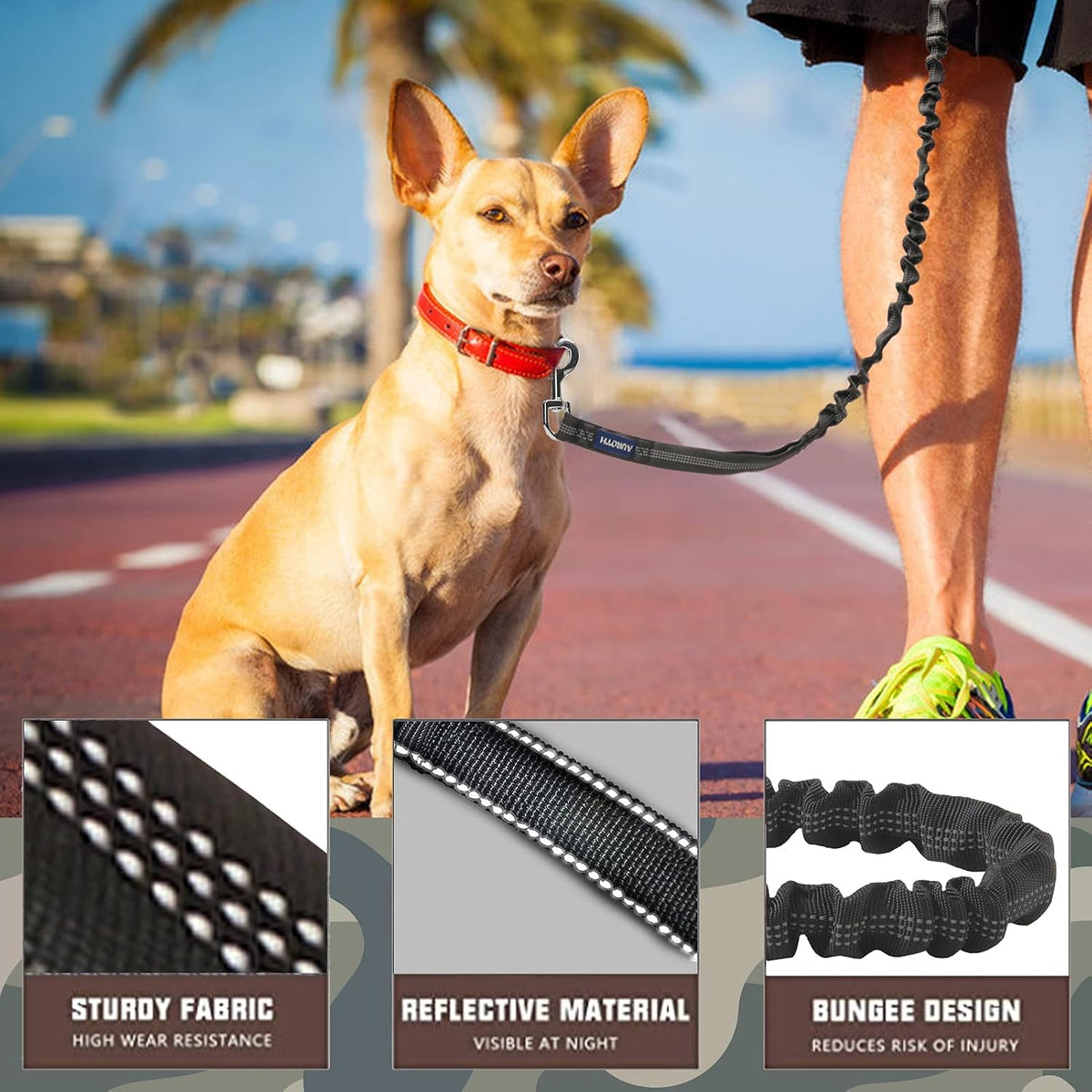 AUROTH Bungee Dog Leash for Large Dogs, No Pull for Shock Absorption