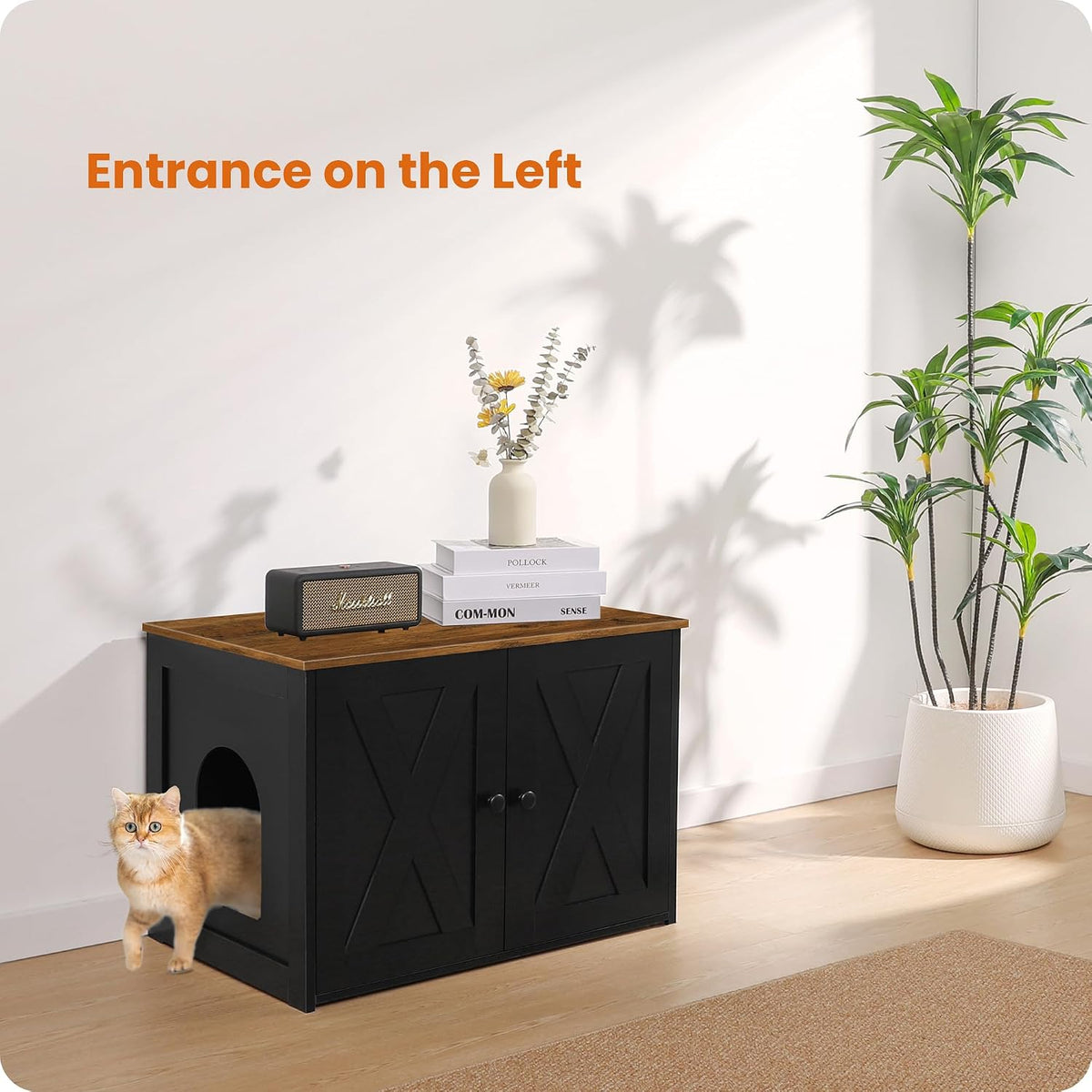 Dwanton Cat Litter Box Enclosure, Hidden Litter Box Furniture, 27.6 Inches