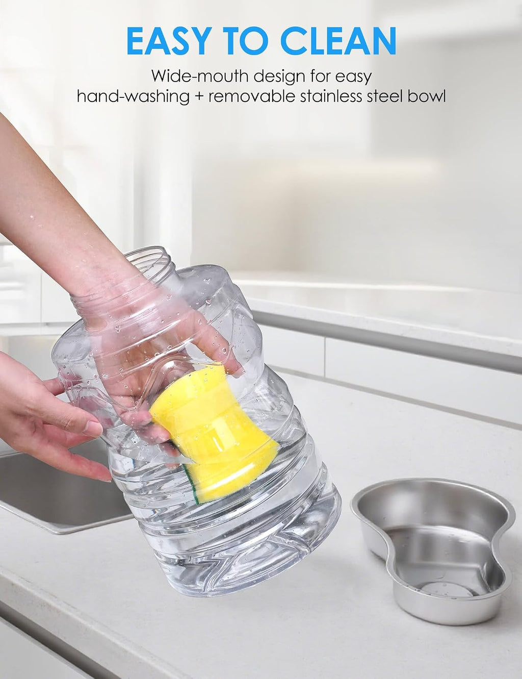 Heouvo 1.7 Gal Gravity Dog Water Dispenser, Wide-Mouth, 3 Filters, Black