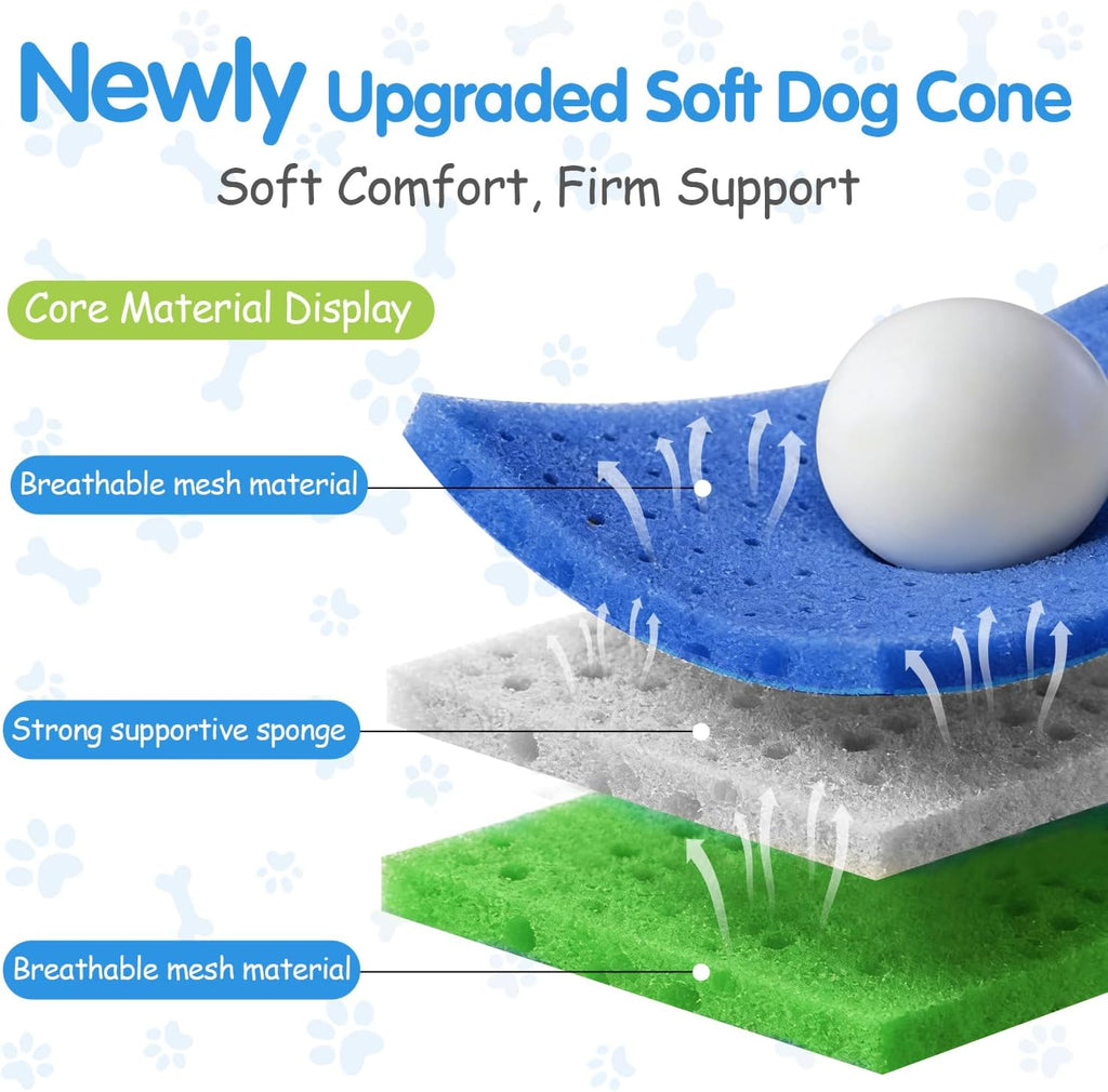 Upgraded Soft Dog Cone Collar for Large Medium Dogs to Stop Licking