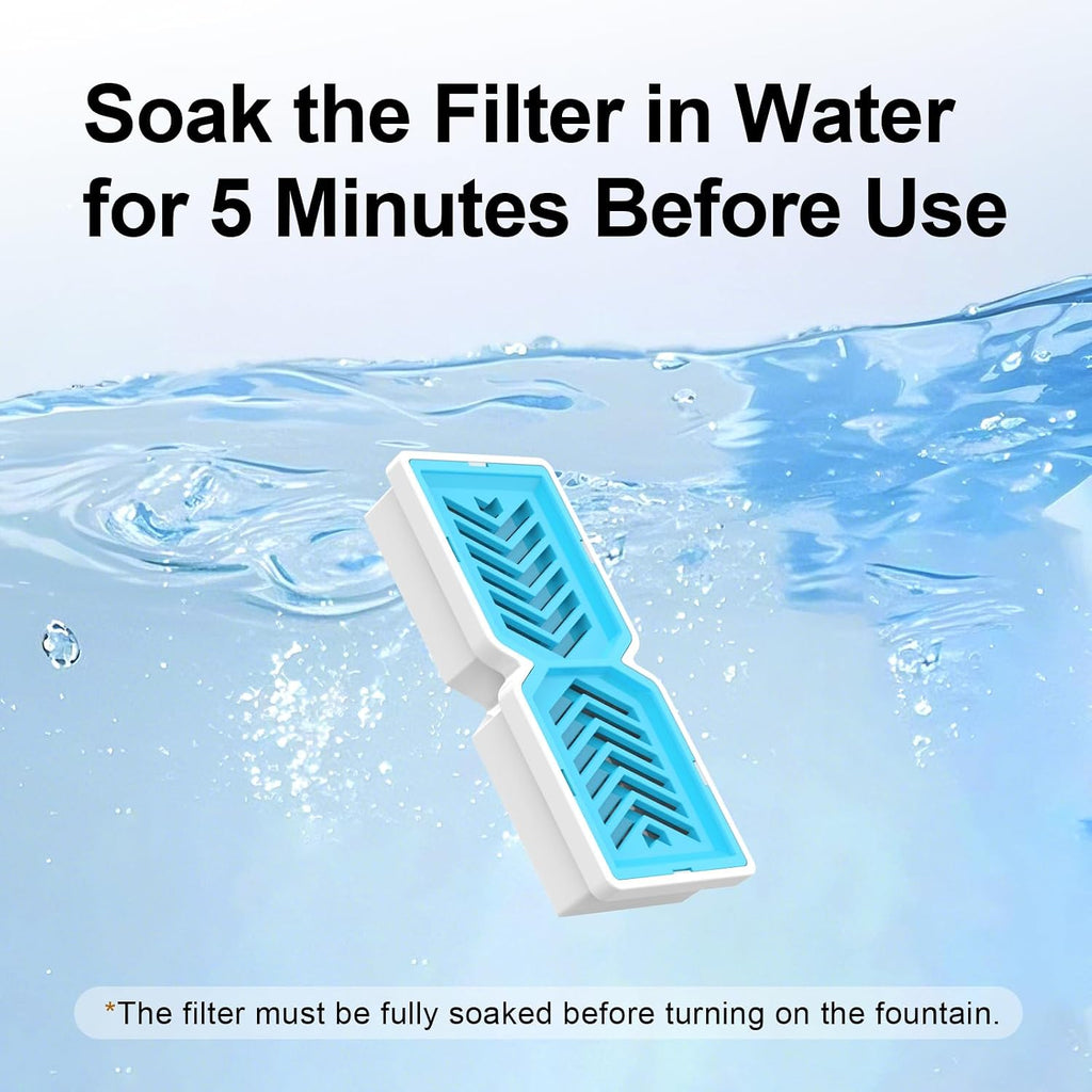 Voluas 409 Replacement Dog Fountain Filters for 7L Pet Fountain, 3-Pack