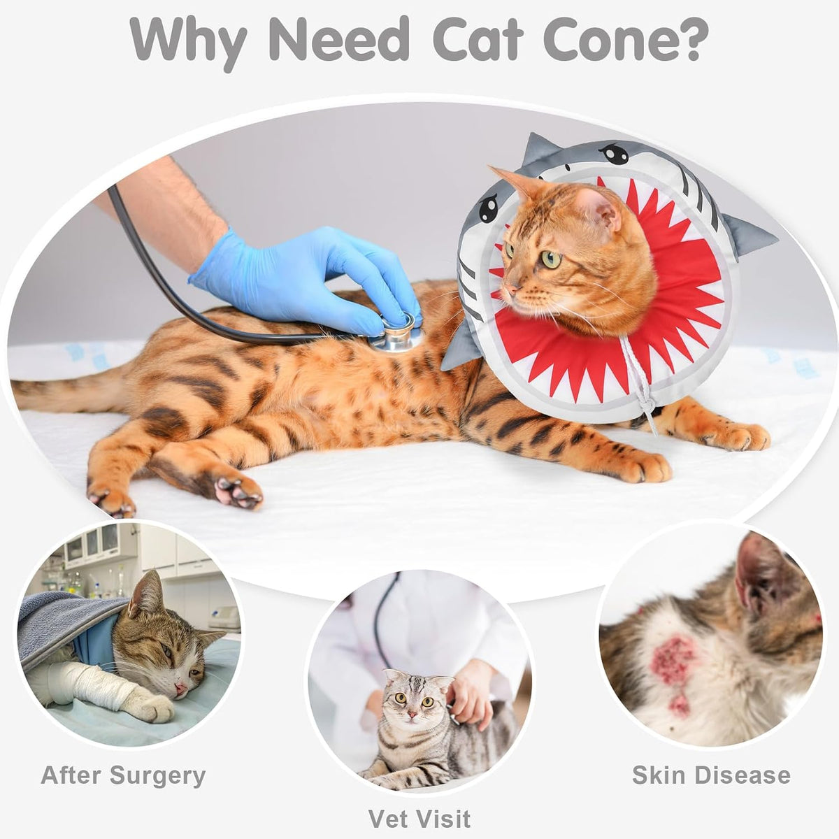 BEAUTYZOO Cat Cone Collars Soft, Cat Donut Recovery E Collar After Surgery