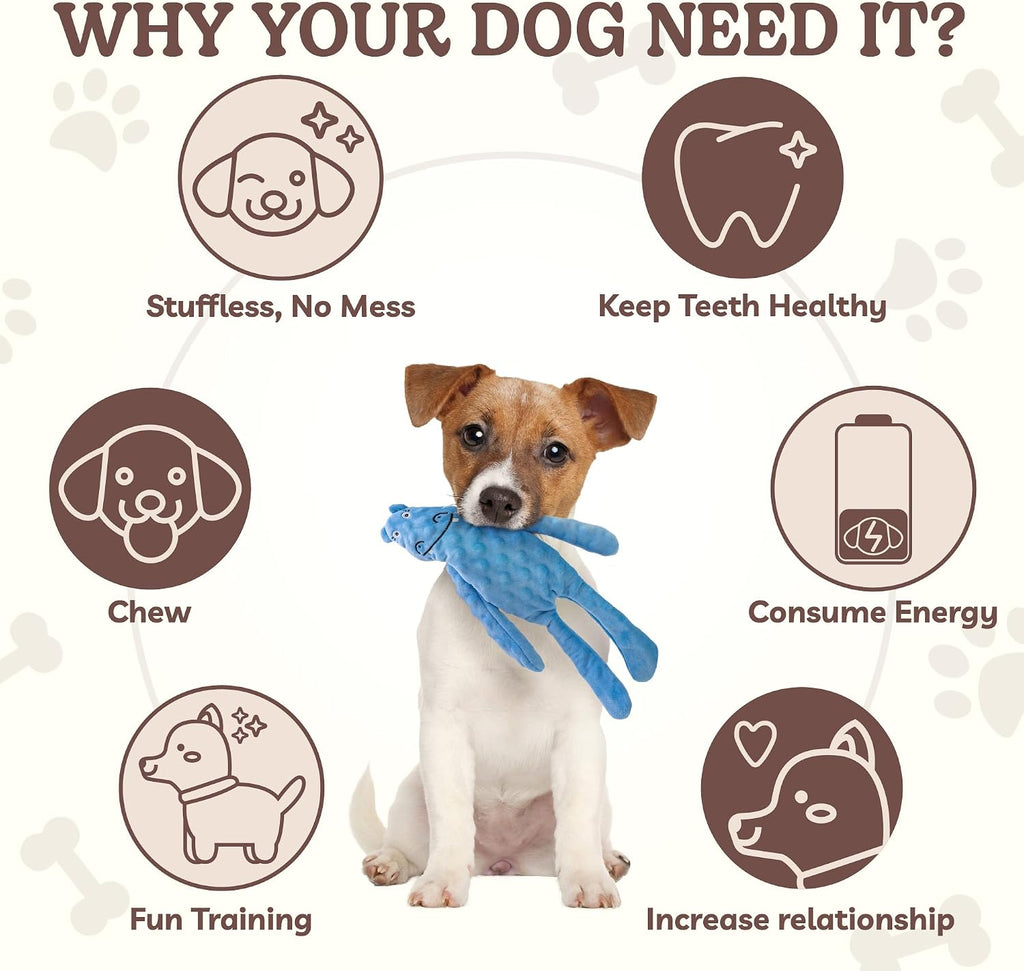 SHARLOVY No Stuffing Dog Toys 5 Pack, Crinkle Interactive Dogs Toy for Boredom, Puppy Toys for Teething to Keep Them Busy, Cute Squeaky Dogs Toy for Small, Medium, and Large Breed | Puppy Toys for Teething to Keep Them Busy, Cute Squeaky Dogs Toy for S...