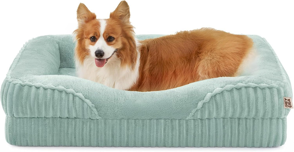 EHEYCIGA Extra Large Orthopedic Dog Bed 41x27 Inch, Green