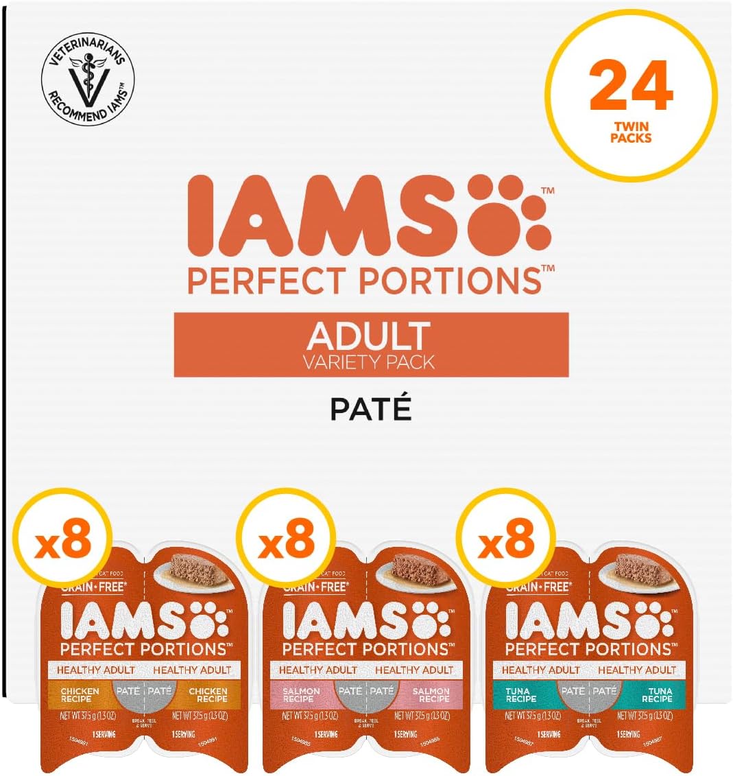 IAMS Perfect Portions Healthy Adult Wet Cat Food, Pate Variety, 24 Count
