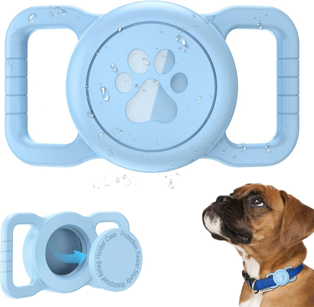 Waterproof Airtag Holder for Dog Collar, Light Blue, 1 Pack