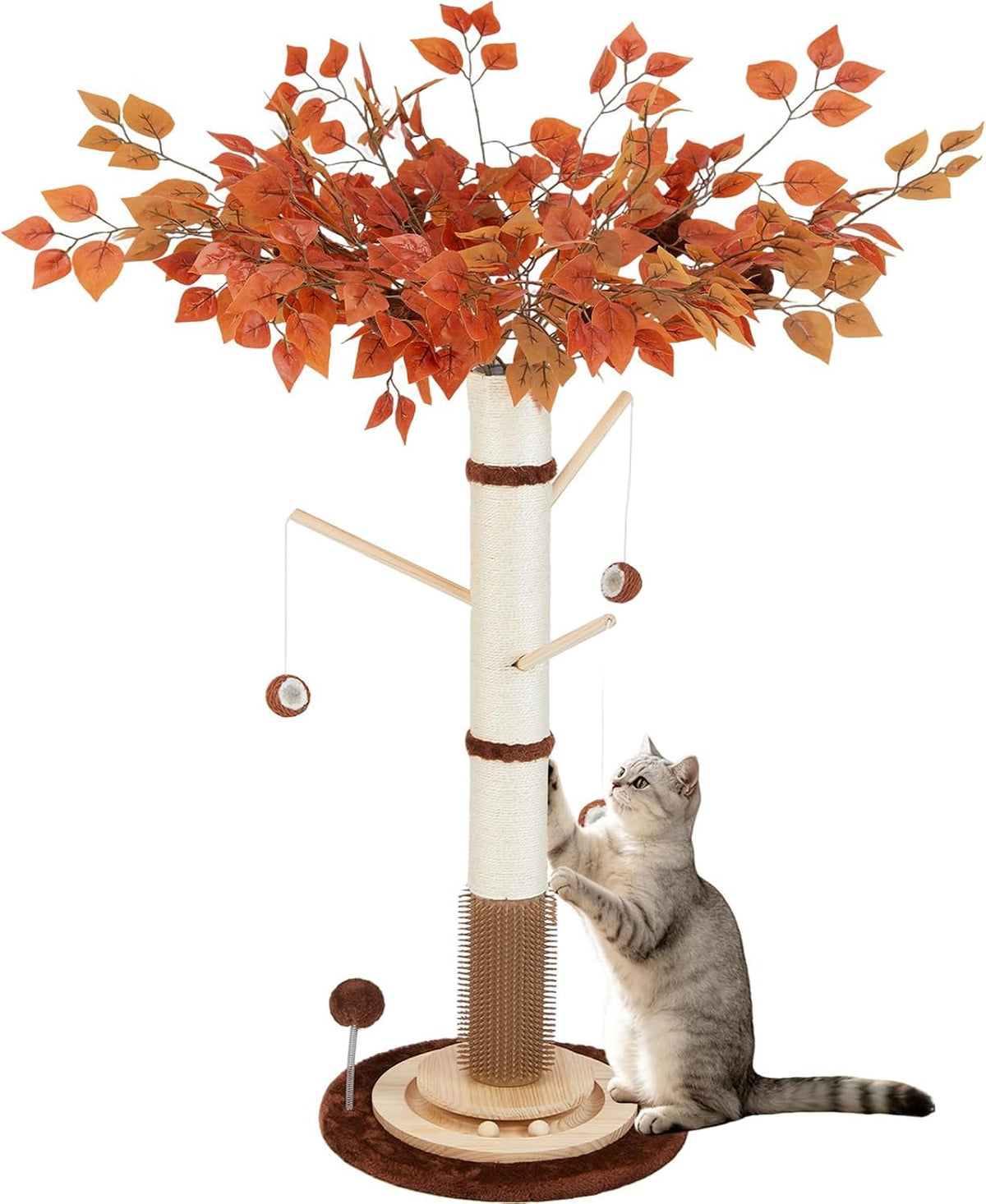 Cat Scratching Post, 46" Tall Scratcher Post for Indoor Adult Cats