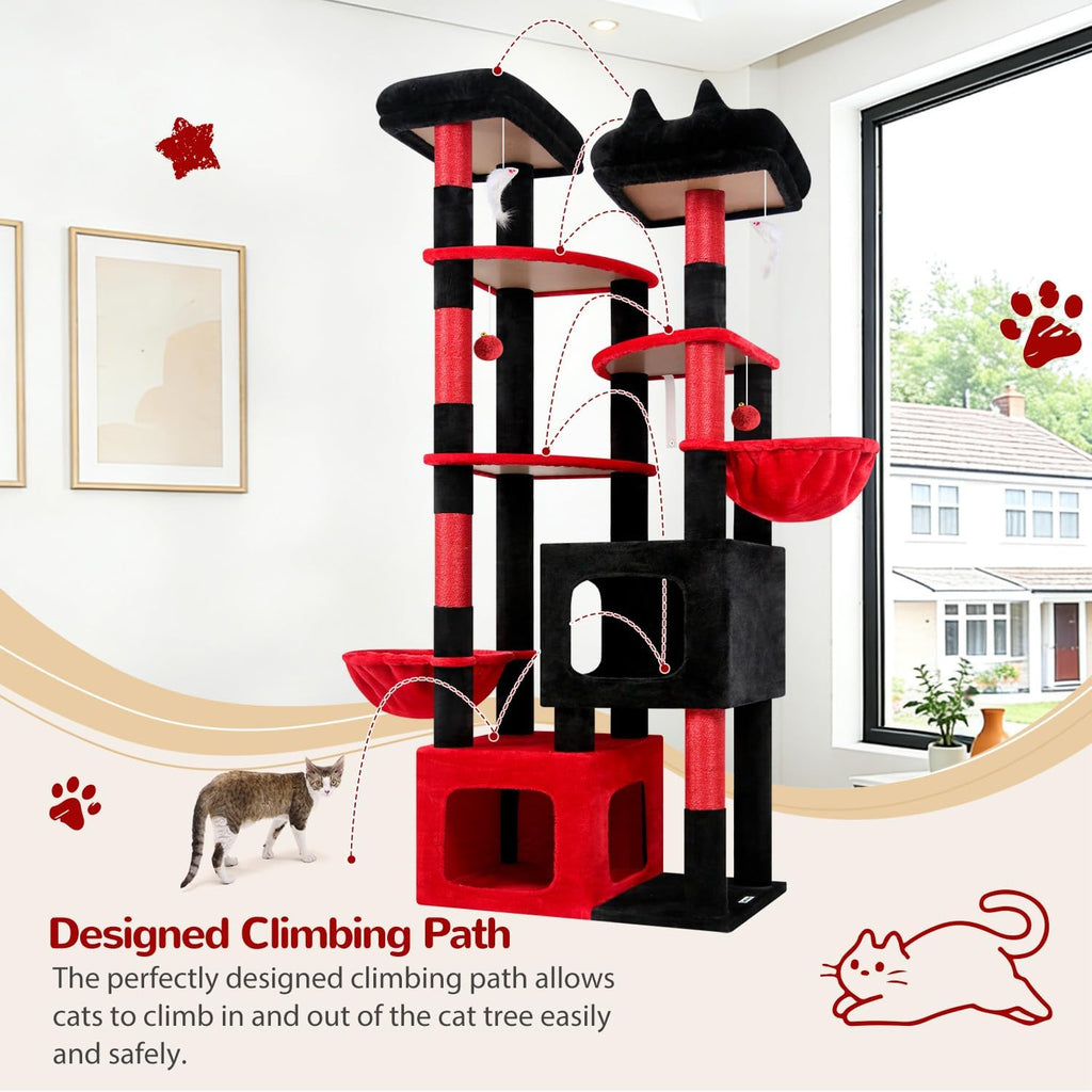 Globlazer S74E Pro Gothic Heavy Duty Maine Coon Cat Tree for Large Cats
