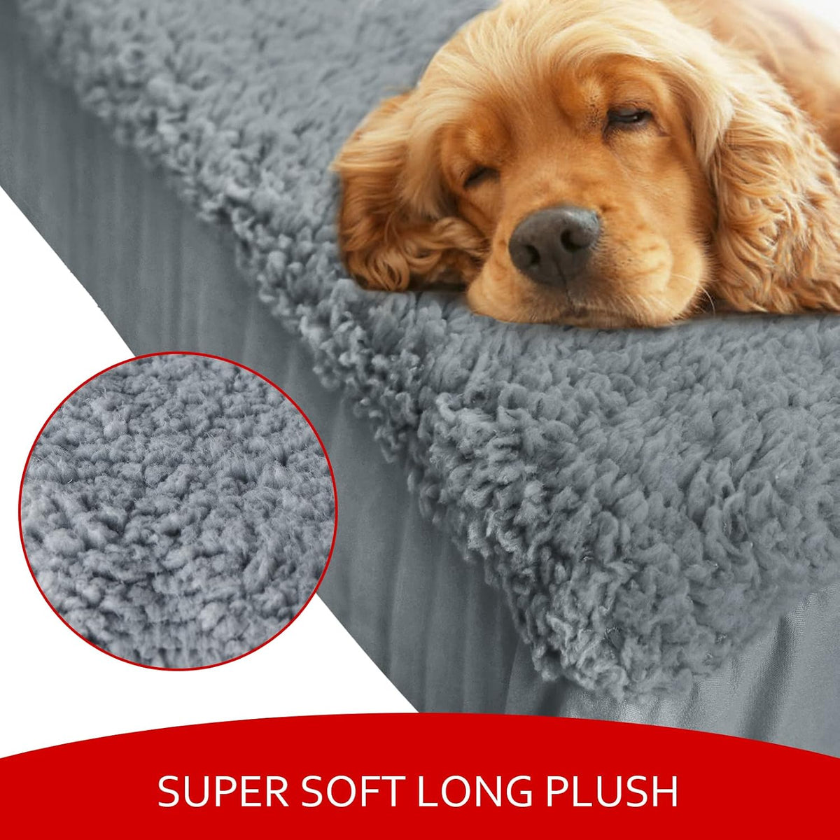 Dog Bed Covers 2 Pack Soft Plush Replacement Washable, 44x35 Inches