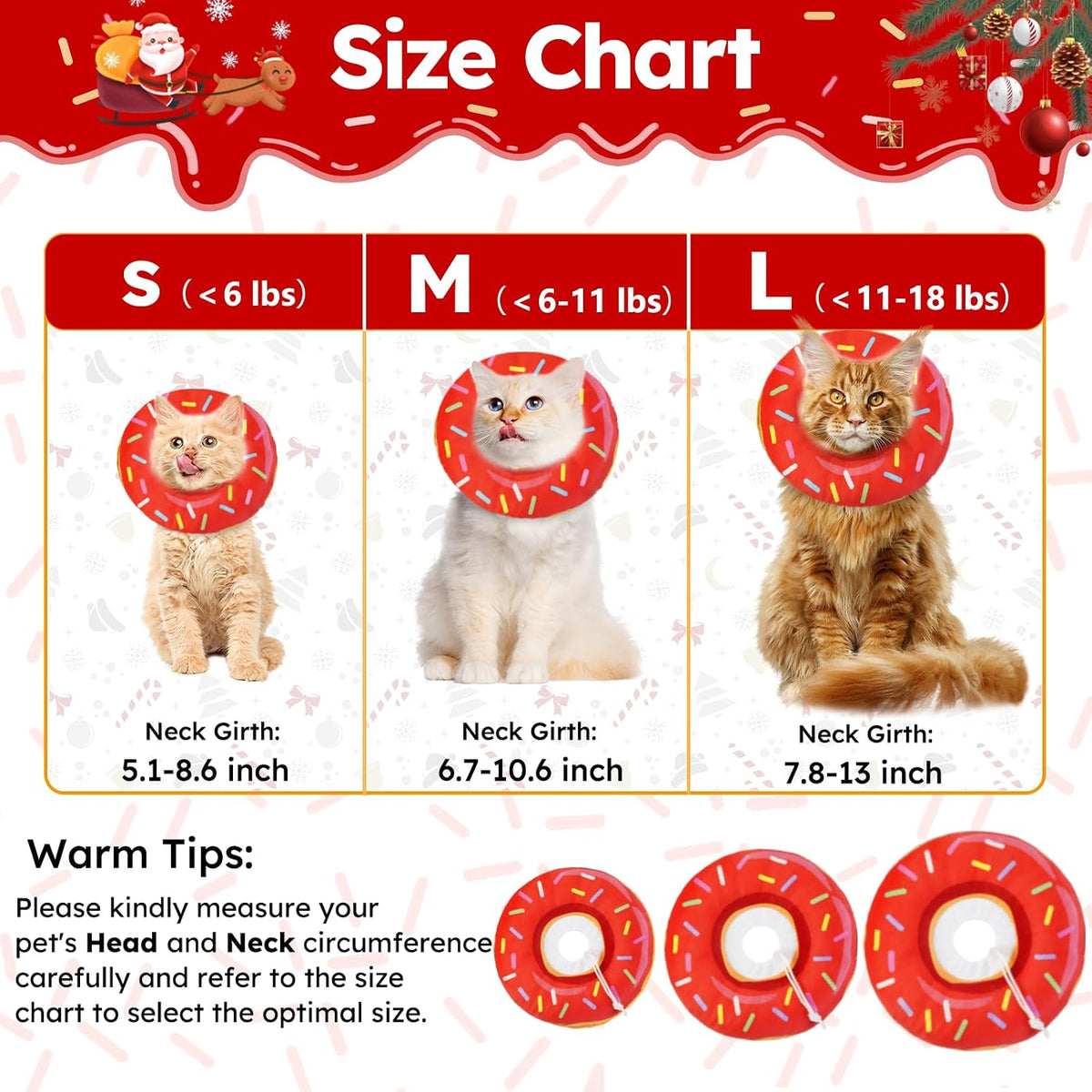 Hpetppy Cat Cone Collar Soft, Cat Recovery Collar for Wound Healing Cute Donut Adjustable Kitten Cones to Stop Licking Comfortable Lightweight Neck Elizabethan Collars for Kittens After Surgery