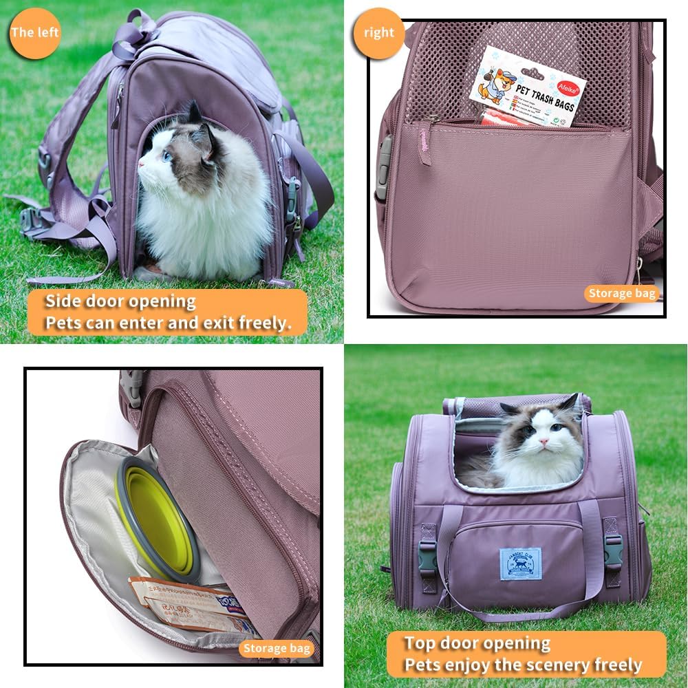 Pet Backpack Carrier for Small Dogs Medium Cats, Puppies,Breathable and Collapsible Design, Portable Travel Bag for Bearded Dragon,Rabbit Cage
