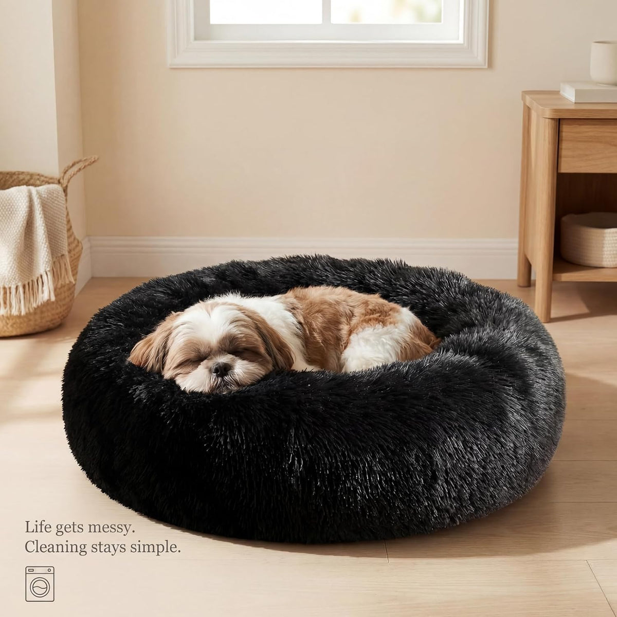 nononfish Comfortable Dog Bed for Small Dogs,Soft Donut Pet Bed