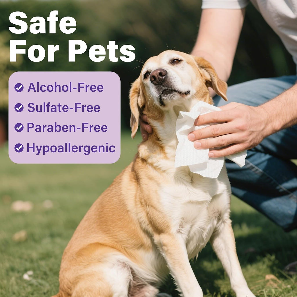 400PCS Dog Wipes for Paws and Butt, Large Pet Wipes for Dogs, Lavender | 8 x 8 Inch, Dog Wipes Cleaning Deodorizing, Hypoallergenic, Puppy Wipes for Grooming Face Fur Body