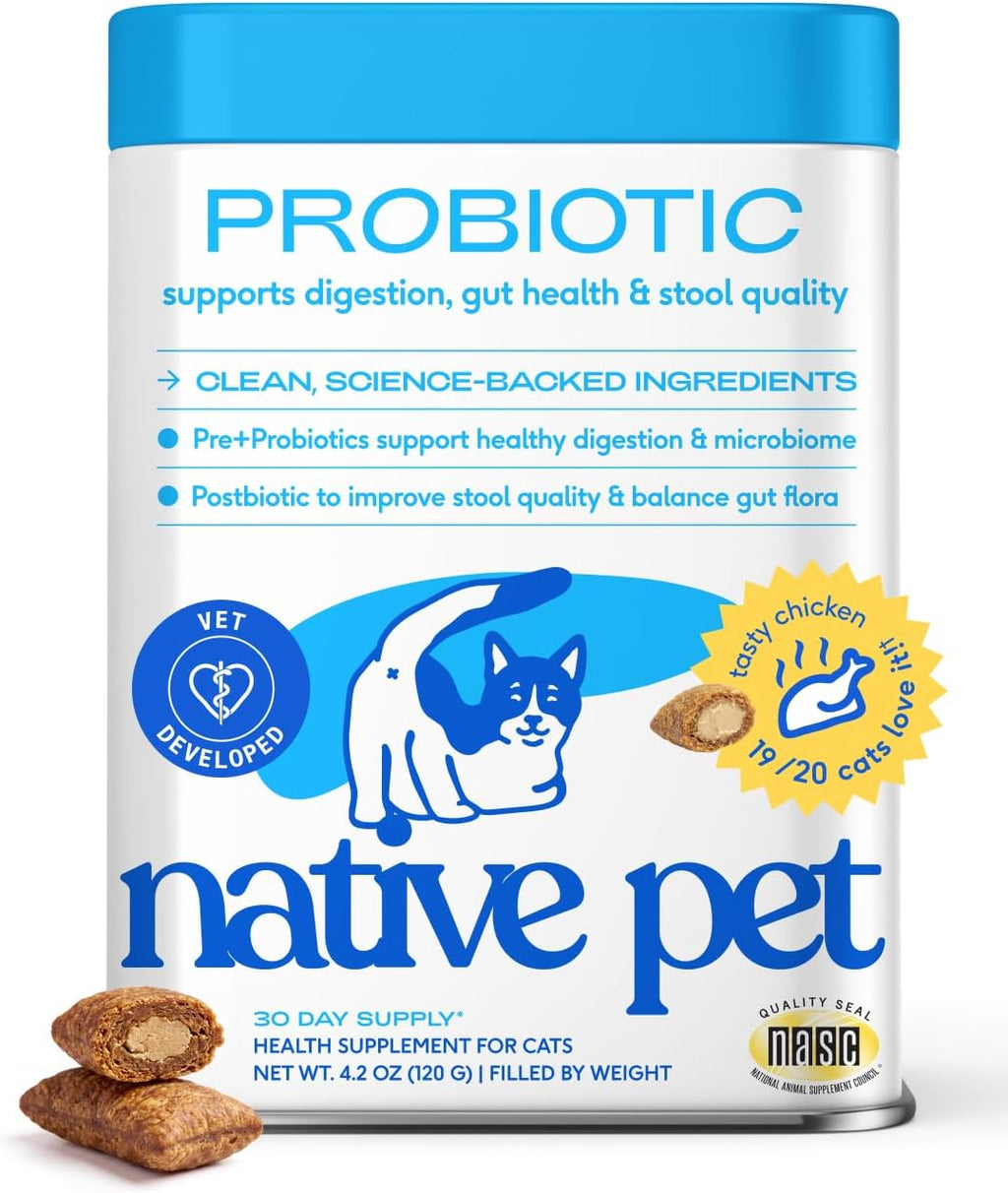 Native Pet Probiotic for Cats - Chicken Flavored Cat Digestive Support