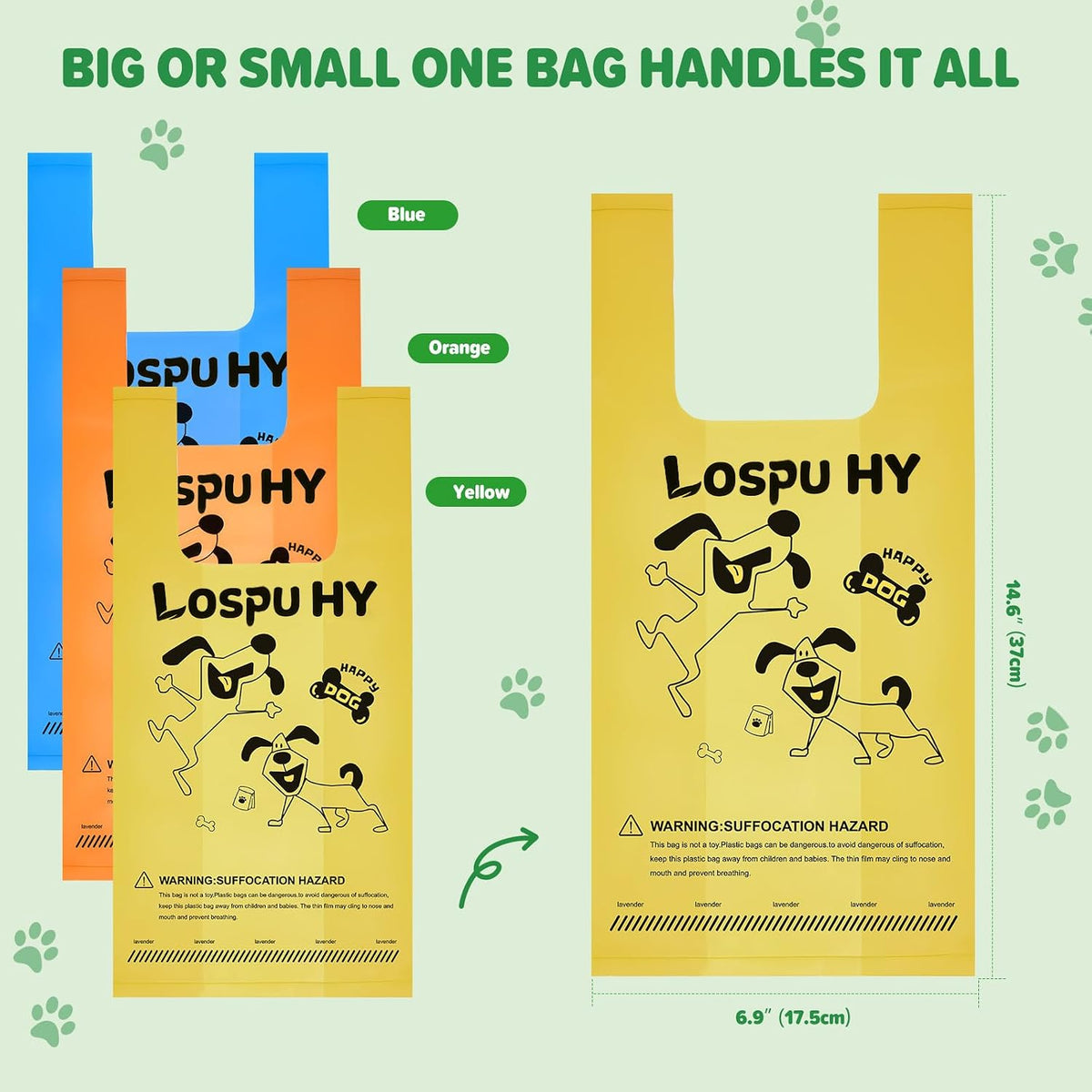 Poop Bags for Dogs, 300 Count Extra Thick Strong Leak Proof Dog Poop Bags with Handles, Pet Waste Bag for Waste Refuse Cleanup, Outdoor Puppy Walking and Cats Litter