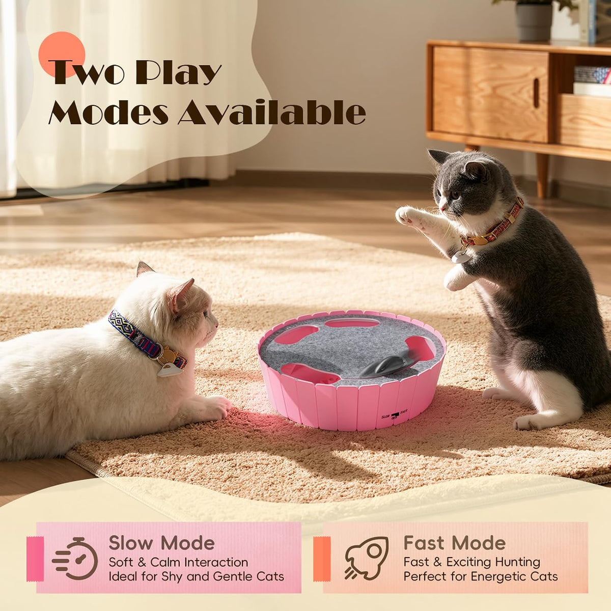 Pawaboo Interactive Cat Toy with Running Mouse, Automatic Track Kitten Toy