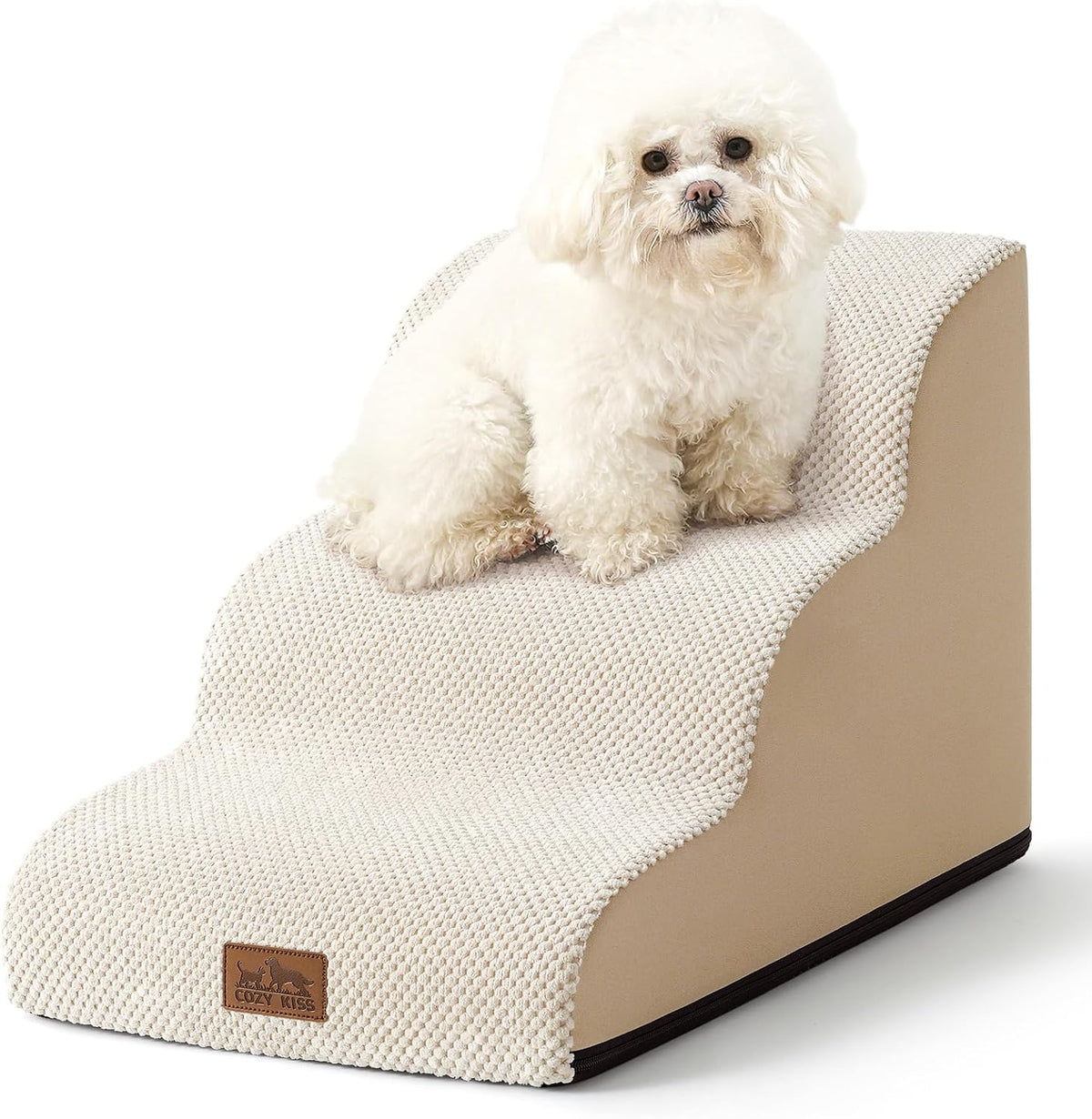 COZY KISS Dog Stair for Small Dog 15.7" H, 3 Step Pet Ramp for Couch
