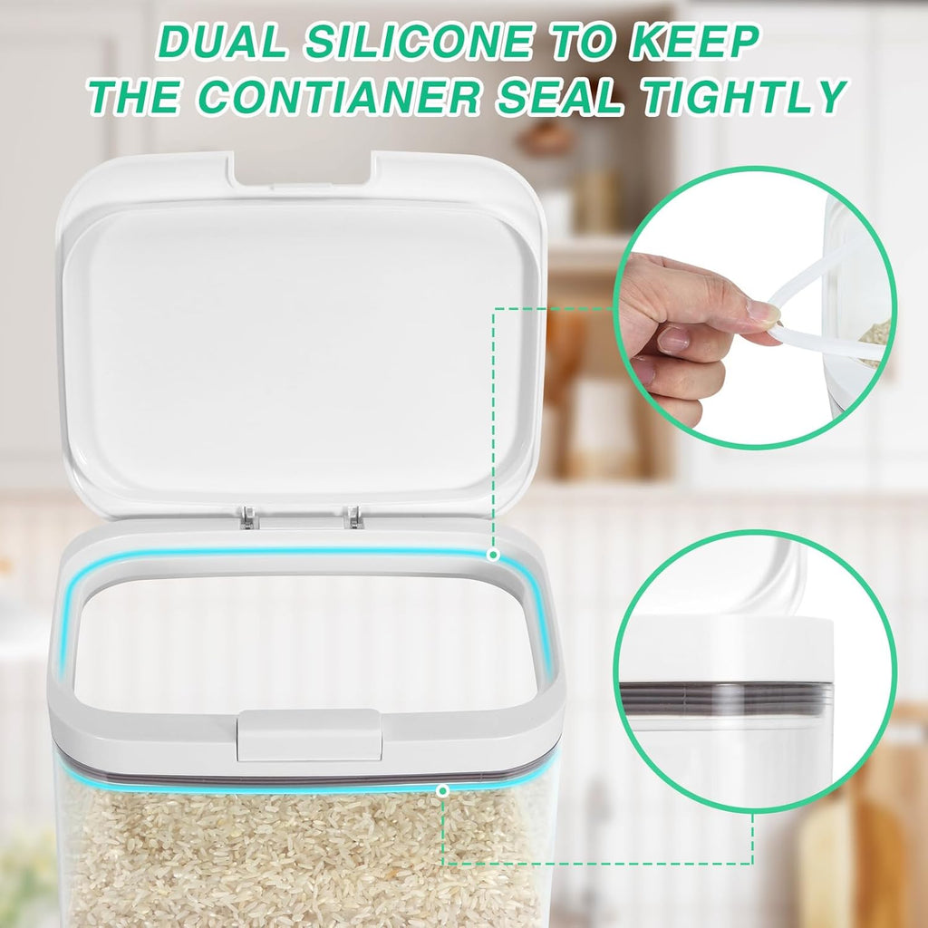 4.75 Qt Rice Flour Container Dog Food Storage Holder with Flip-up Lid Scoop
