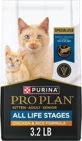 Purina Pro Plan All Life Stages Chicken Formula Dry Cat Food, 3.2 lb Bag