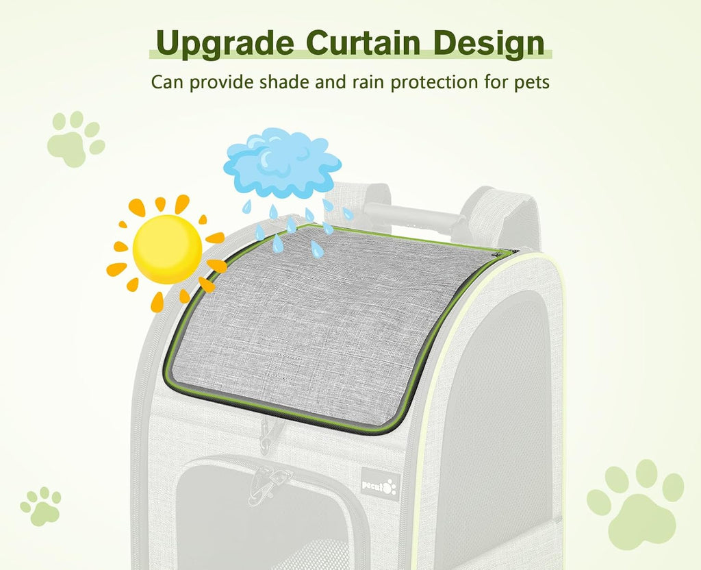 pecute Cat Backpack Carrier Expandable, Cat Backpack with Curtain