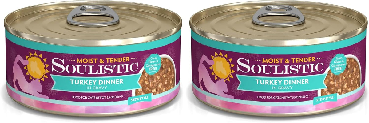 Soulistic Moist and Tender, Turkey Dinner in Gravy, 5.5oz Can, Pack of 16