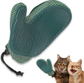 2 in 1 Cat Fur Glove & Pet Hair Remover Glove, Dog Grooming Glove Brush for Shedding, Massage, Efficient Pet Hair Remover Mitt for Cleaner Couch, Carpet [Blue/Single]