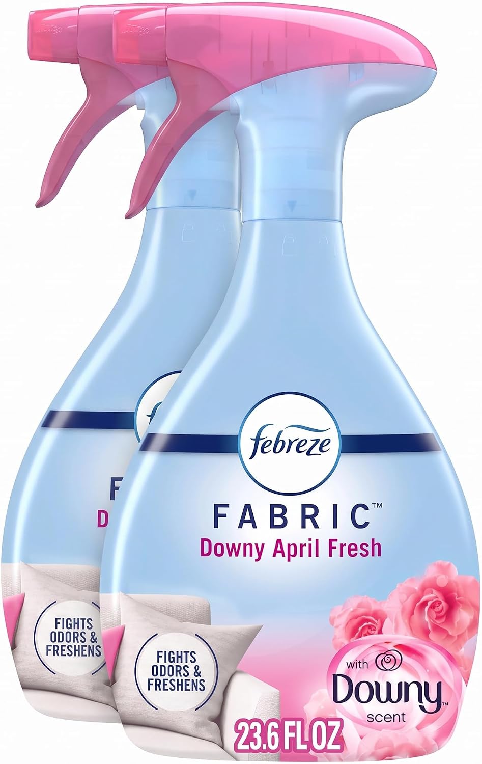 Febreze Fabric Spray Air Freshener, Odor-Fighting Fabric Refresher, Sneaker Balls Alternative, Couch Cleaner, Linen Spray, Multi-Use, Downy April Fresh Scent, 23.6 fl oz (Pack of 2)