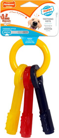 Nylabone Puppy Chew Teething Keys Dog Chew Toy, Bacon Flavor, Medium | Soothing teething toys for puppies, cute puppy essentials, puppy enrichment & teething relief, dogs up to 35 lbs