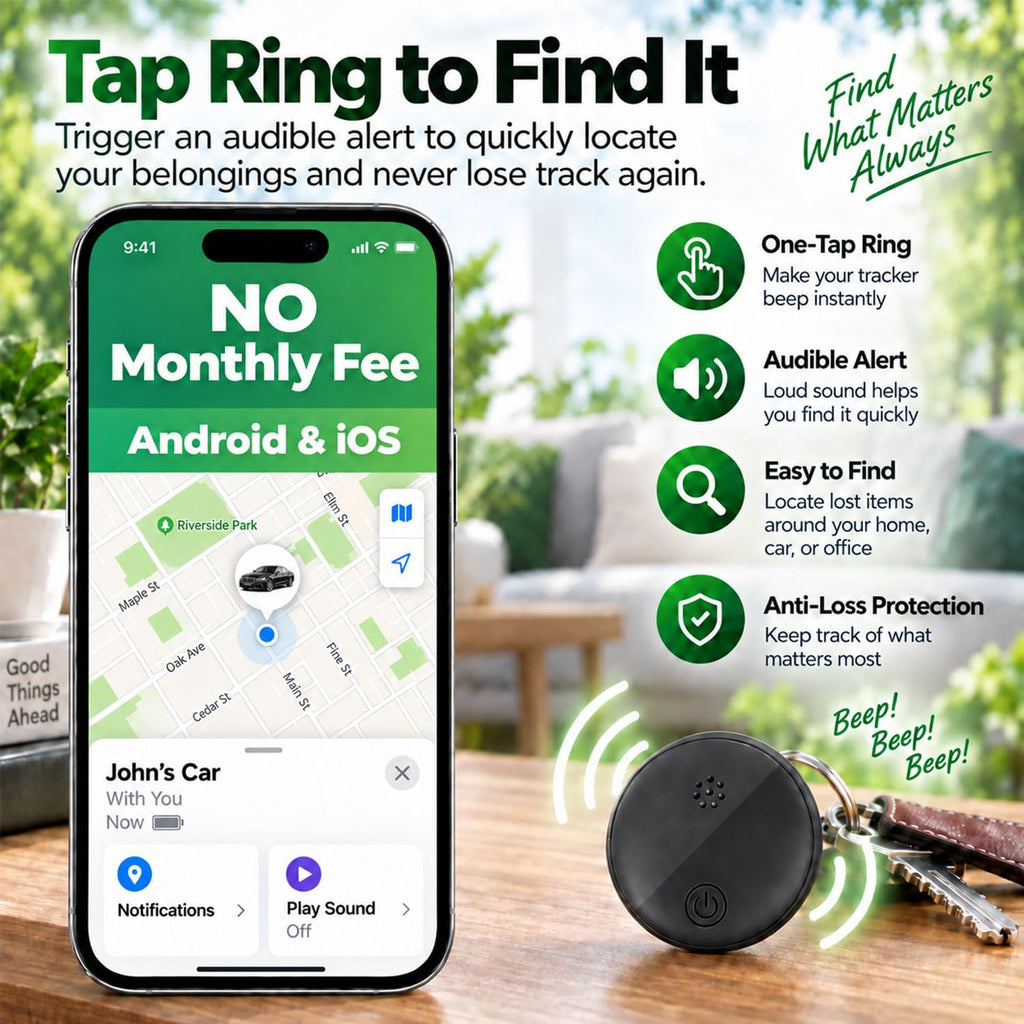 GPS Tracker for Vehicles, Magnetic Car GPS Tracking Device, Wide-Area Location Tracker for Cars, Kids, Dogs, No Subscription, No Monthly Fee, No SIM Card Required