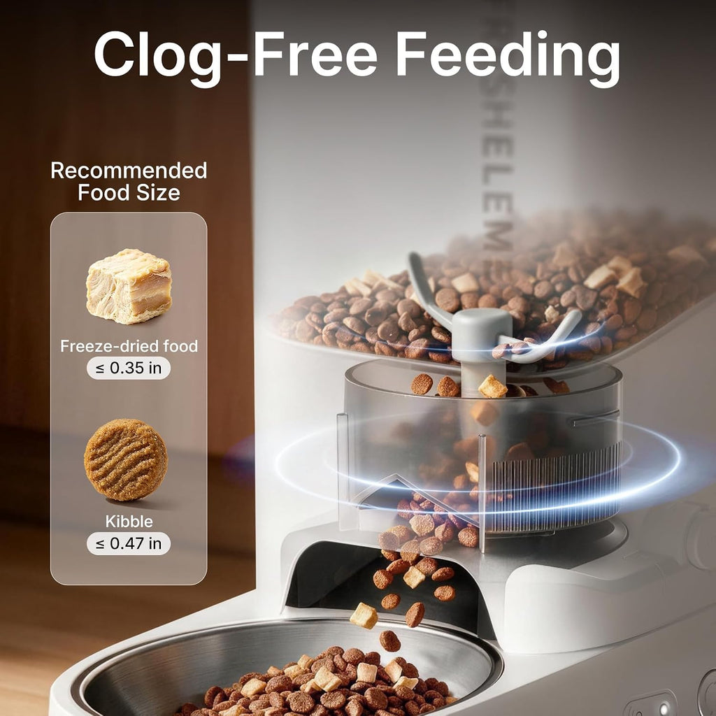 PETKIT Automatic Cat Feeder, 2.4G WiFi Automatic Dog Feeder, App Control Pet Food Dispenser with Triple Fresh-Lock System, Schedule Feeding, Food Shortage Alert, Dual Power-Charge&Battery,3L Capacity