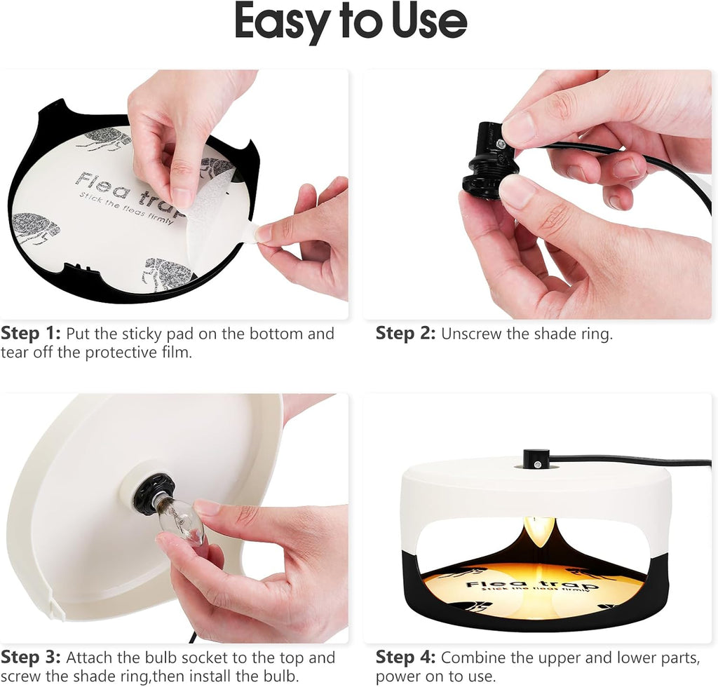 Flea Trap for Inside Your Home, 2Pack Pet Safe Indoor Flea Treatment Light
