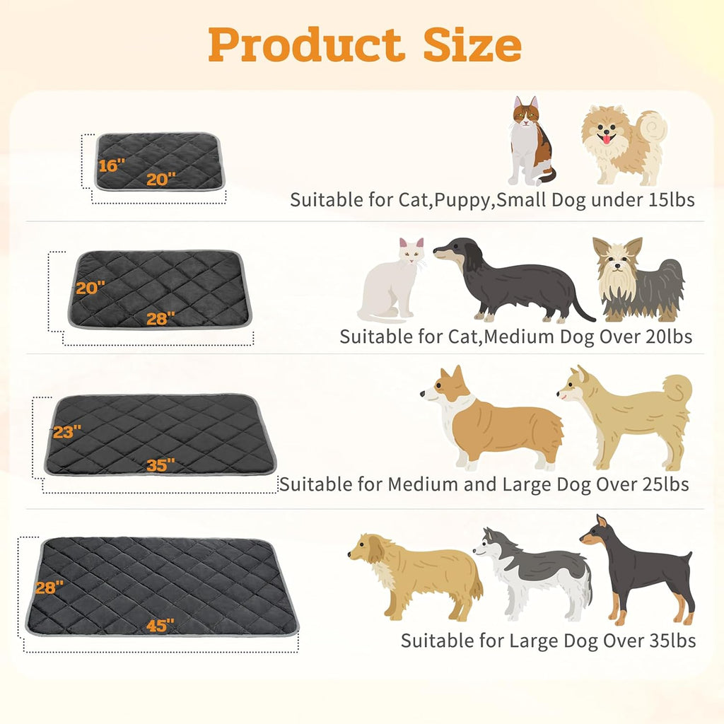 NWK Self Warming Thermal Pet Mat for Dogs and Cats (Black, X-Large)