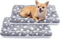 Mora Pets Dog Bed Crate Pad Ultra Soft Pet Mat Star Print 2 Pack 22 in Grey