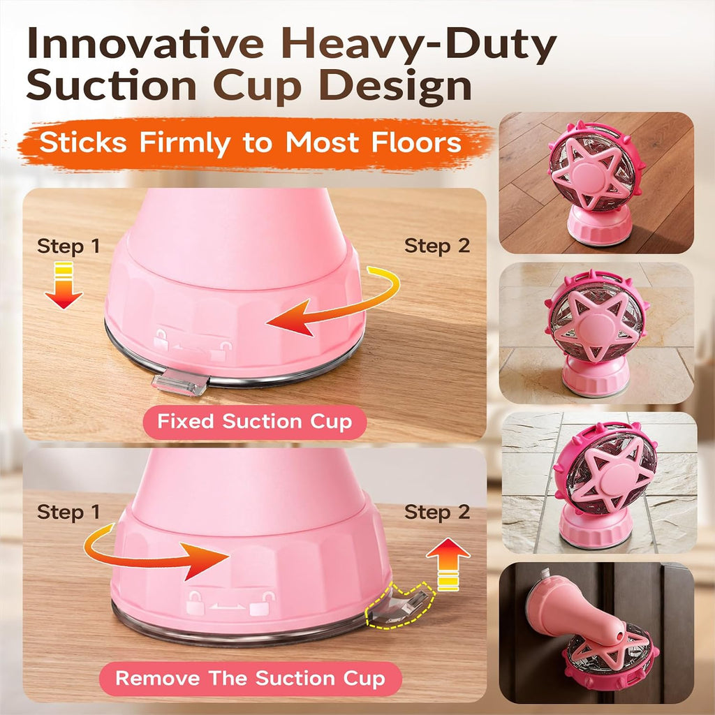 2-in-1 Interactive Cat Toy - Treat Dispenser & Teaser (Pink)