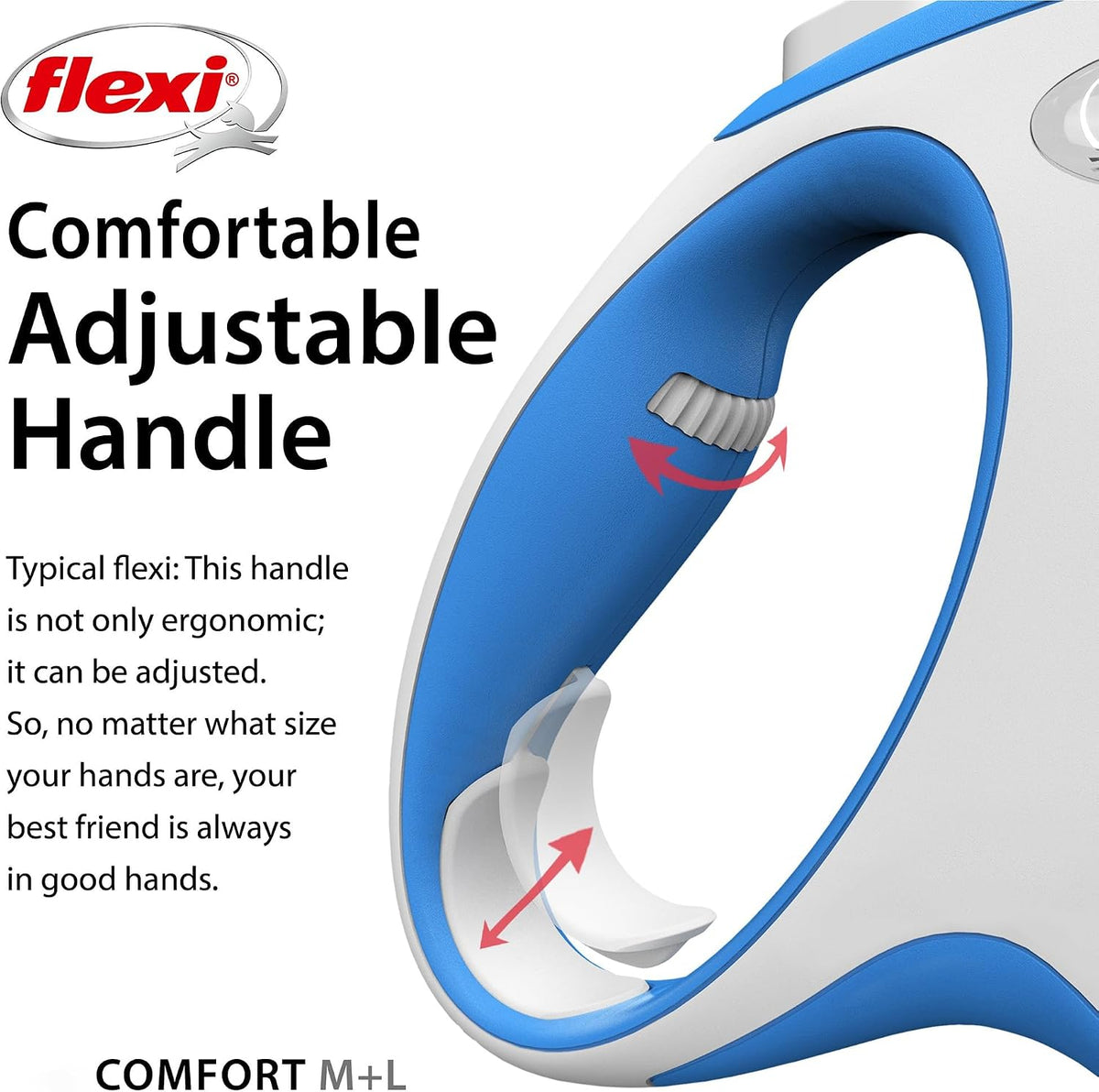 FLEXI® Comfort Tape Retractable Dog Leash, Medium, 16 ft - Blue