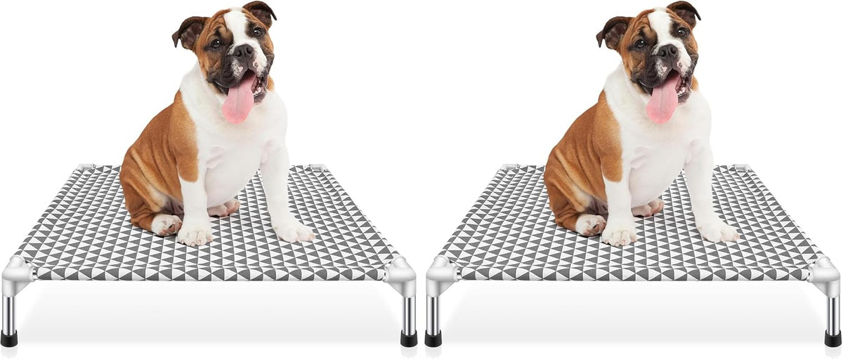 Kuntrust Elevated Outdoor Dog Bed, Medium Size, Cotton Material, Non-Slip Feet, Fits up to 70lbs (Pack of 2)