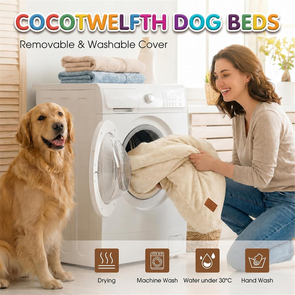 Orthopedic Dog Beds Large Sized Dog, Crate Bed with Sponge and Memory Foam with Removable Washable Cover, Ultra Soft Surface & Non-Slip Bottom-35 x23