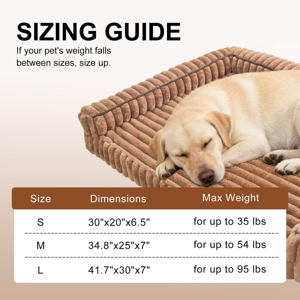 Waterproof Orthopedic Dog Bed for Large Dogs Brown