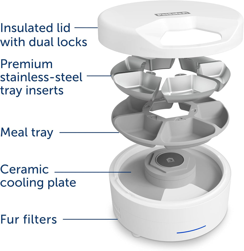 PetSafe FreshFeed Refrigerated Automatic Wet Food Feeder, 6 Meals, White