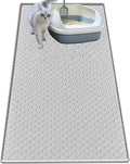 Cat Litter Mat for Litter Box, Silicone Large Cat Litter Trapping Mat - 51.2x25.6 in, Waterproof & Non-Slip, Durable & Easy Clean, Light Gray