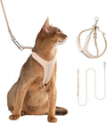 Escape Proof Cat Harness and Leash Set, Y Shape Cat Harness Adjustable Anti-Choke Soft Padded Vest Harness Hands Free Cat Rope Leash and Harness Set for Kitten Cats≤26lbs (Earth, S)